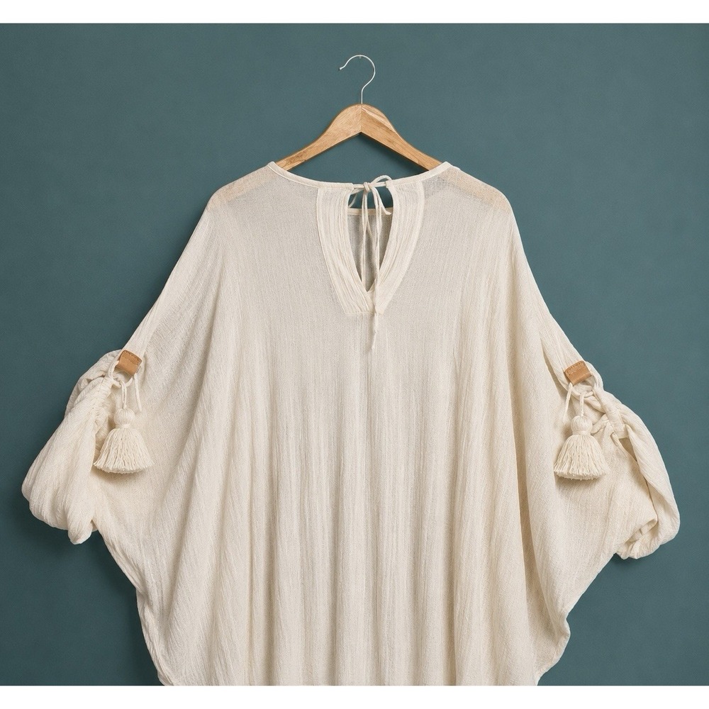 Suiteveintiuno Ensamble Jaretas Kaftan Tulum Boho Crinkle Gauze Old Money - Picture 9 of 15
